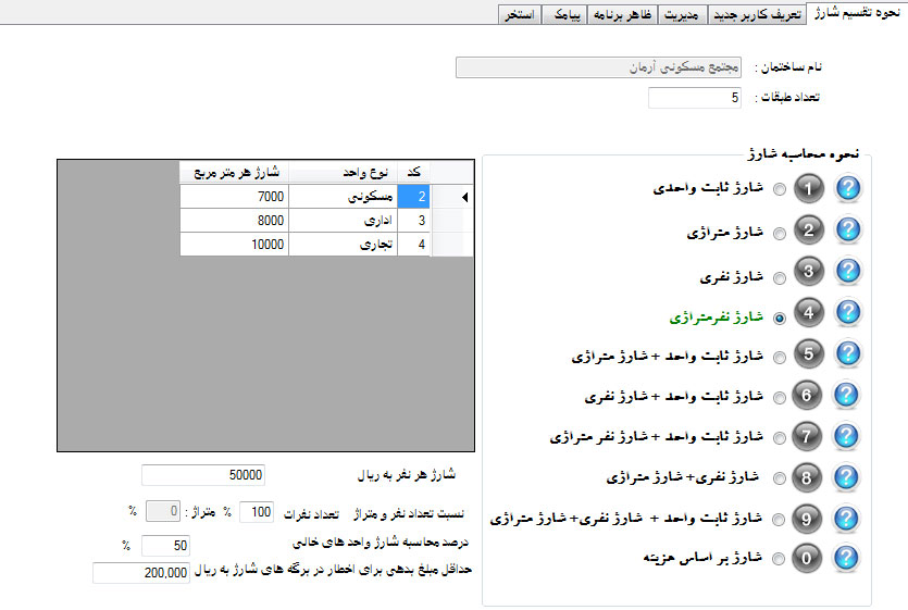 شارژ ساختمان برج