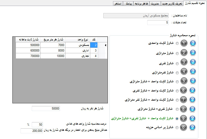 شارژ ساختمان برج